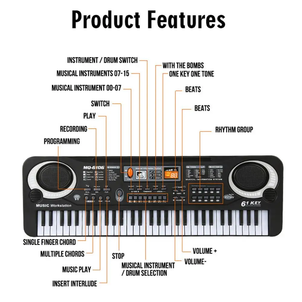 Teclado de Piano Electrónico p - Musical Instrument Games reseña y precio